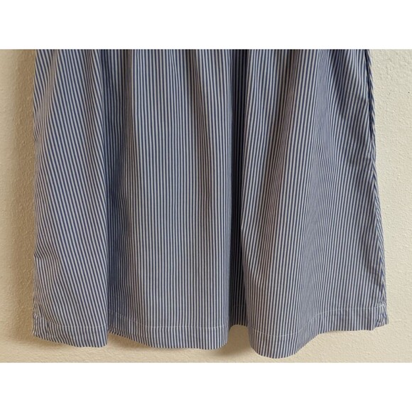 Women's J. Crew Factory Collared Mini Dress Blue Pin Striped Cotton SZ 10 - Picture 12 of 15